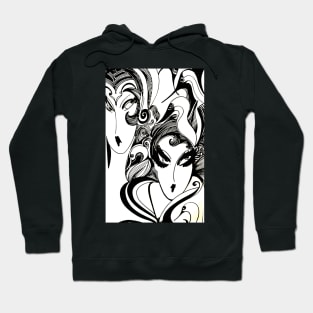 art deco optical swans and girls, Jacqueline Mcculloch Hoodie